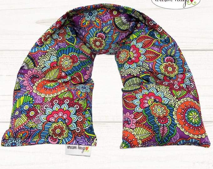 Warm Hugs Neck Heating Pad, Heated Neck Wrap, Microwave Heat Wrap, Corn Bags, Hot Cold Therapy, Spa Relaxation Massage Therapy