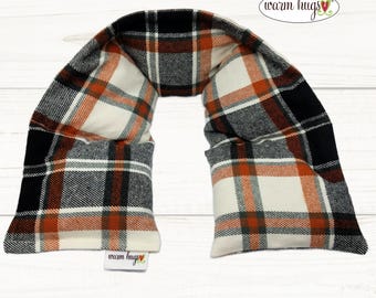XL Plaid Flannel Neck Heating Wrap 6x30, Heated Neck Wrap, Microwave Heat Pack, Corn Bag, Hot Cold Therapy, Stress Relief, Neck Pain