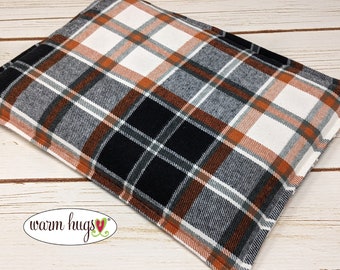 Large Flannel 10x14 Warm Hug Corn Bag, Microwave Heating Pad, Cabin Bed Warmer, Heated Relaxation Gift, Gift For Him, Dorm Room