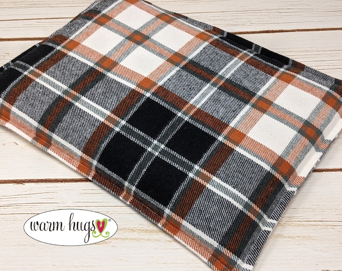 Large Flannel 10x14 Warm Hug Corn Bag, Microwave Heating Pad, Cabin Bed Warmer, Heated Relaxation Gift, Gift For Him, Dorm Room