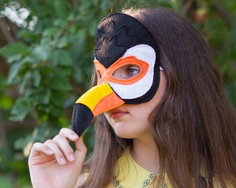 Toucan Felt Mask in Two Color Choices for Costume