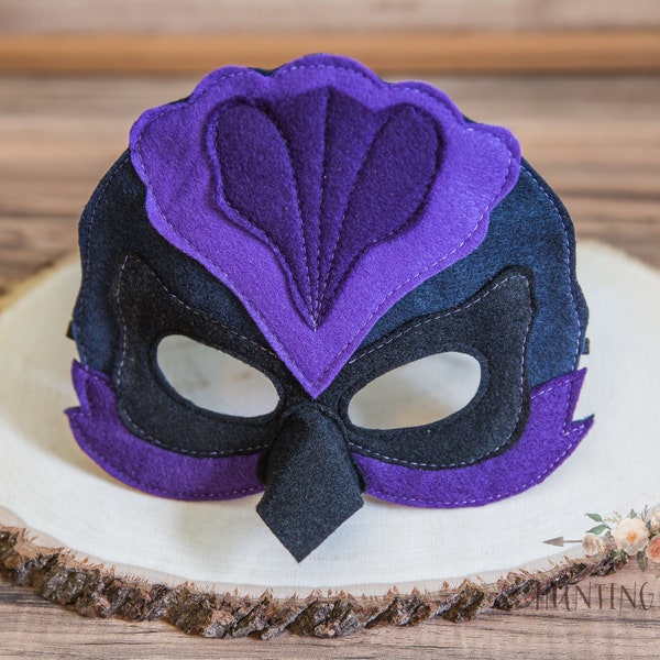 Purple Feather Bird Mask - Etsy