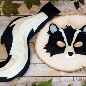 Stanley and Stella Skunk Felt Mask and Tail