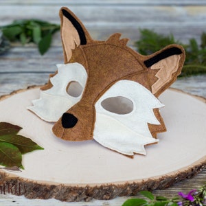Xander Fox Felt Mask and Tail Costume for pretend play, dress up image 5