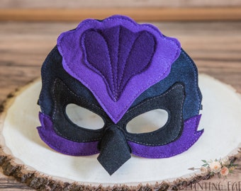 Iris the Purple Martin Bird Felt Mask