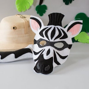 Zoozoo the Zebra Felt Mask and Tail for Pretend Play or Costume