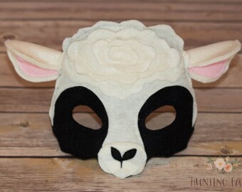 Sheep Plastic Half Mask Animal Xmas Manger Halloween Costume Accessory Prop Lamb