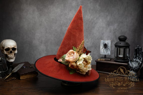 Witch Hat ~Monarch~ With Floral Accent