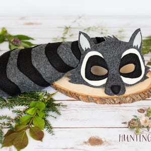 Rod  and Rhonda Raccoon Felt Mask and Tail