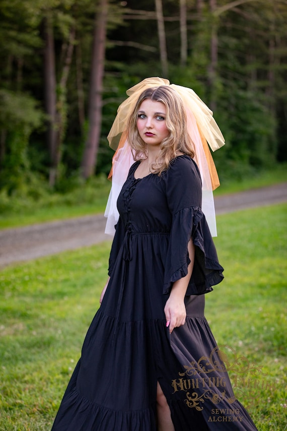 Candy Corn Halloween Costume Veil: Tiered Tulle Headpiece