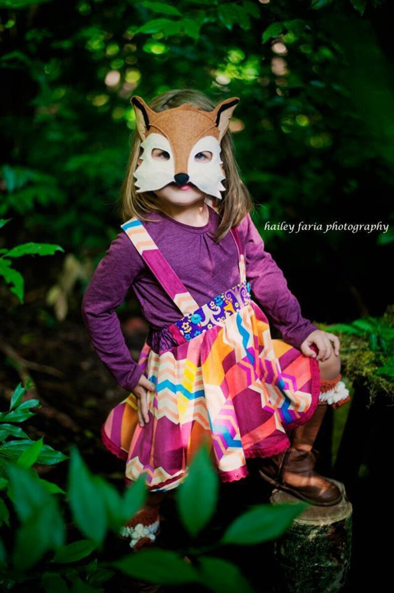 Xander Fox Felt Mask and Tail Costume for pretend play, dress up image 10