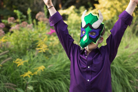 Viridian the Green Dragon Mask and Tail for Costume or Pretend Play