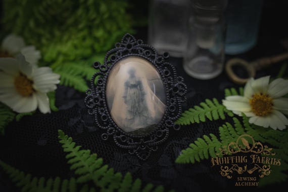 Ghostly Figure Pendant Brooch, Witch Hat Accessory, Halloween Accessory, Spooky Vibe Pin