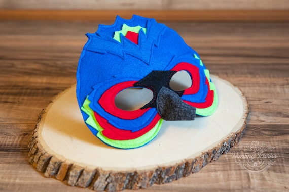 Blue the Painted Bunting Felt Mask for costume or pretend play