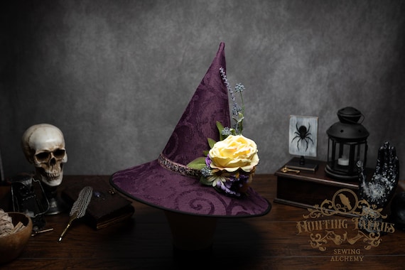 Witch Hat ~Amethyst~ Purple with Spring Floral Accents