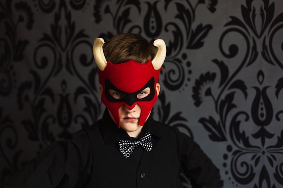Devil or Demon Mask Felt Mask for Halloween Costume