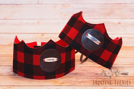 Rustic Buffalo Plaid Flannel Crown COURAGE