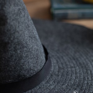 Beatrice Extra Large Brim Witch Hat in Charcoal Felt, crooked witch hat, ren faire hat, sorceress hat, hedge witch hat, classic witch hat image 5
