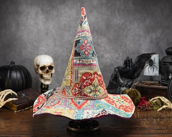 Witch Hat ~Patch~ Slouchy Linen Print Patchwork