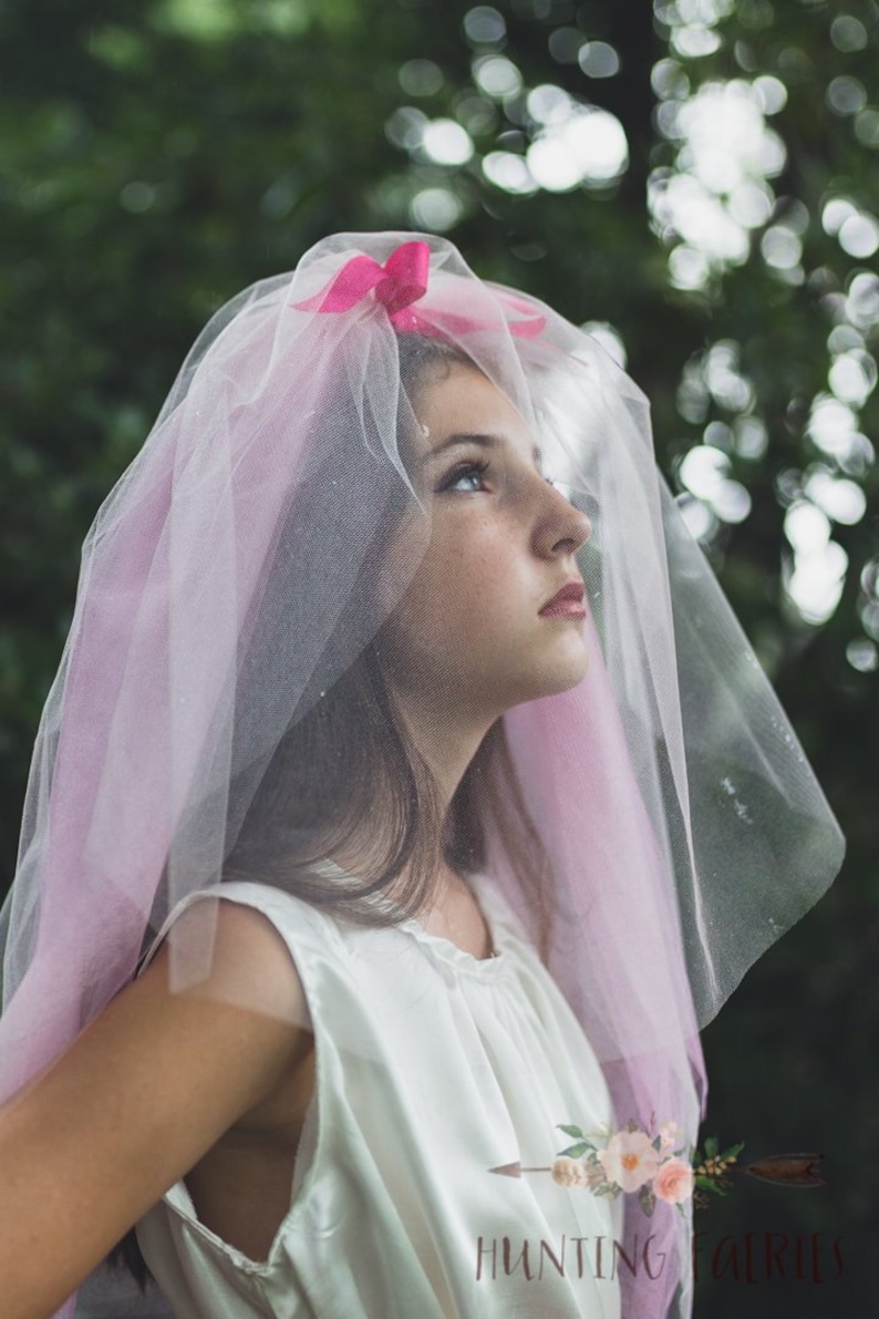 Pretty in Pink Princess Veil for Costume or Pretend Play