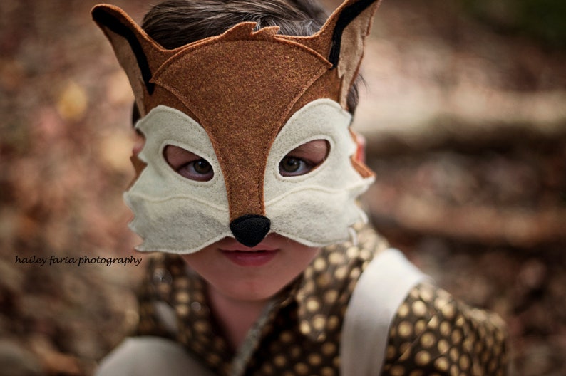 Xander Fox Felt Mask and Tail Costume for pretend play, dress up image 4