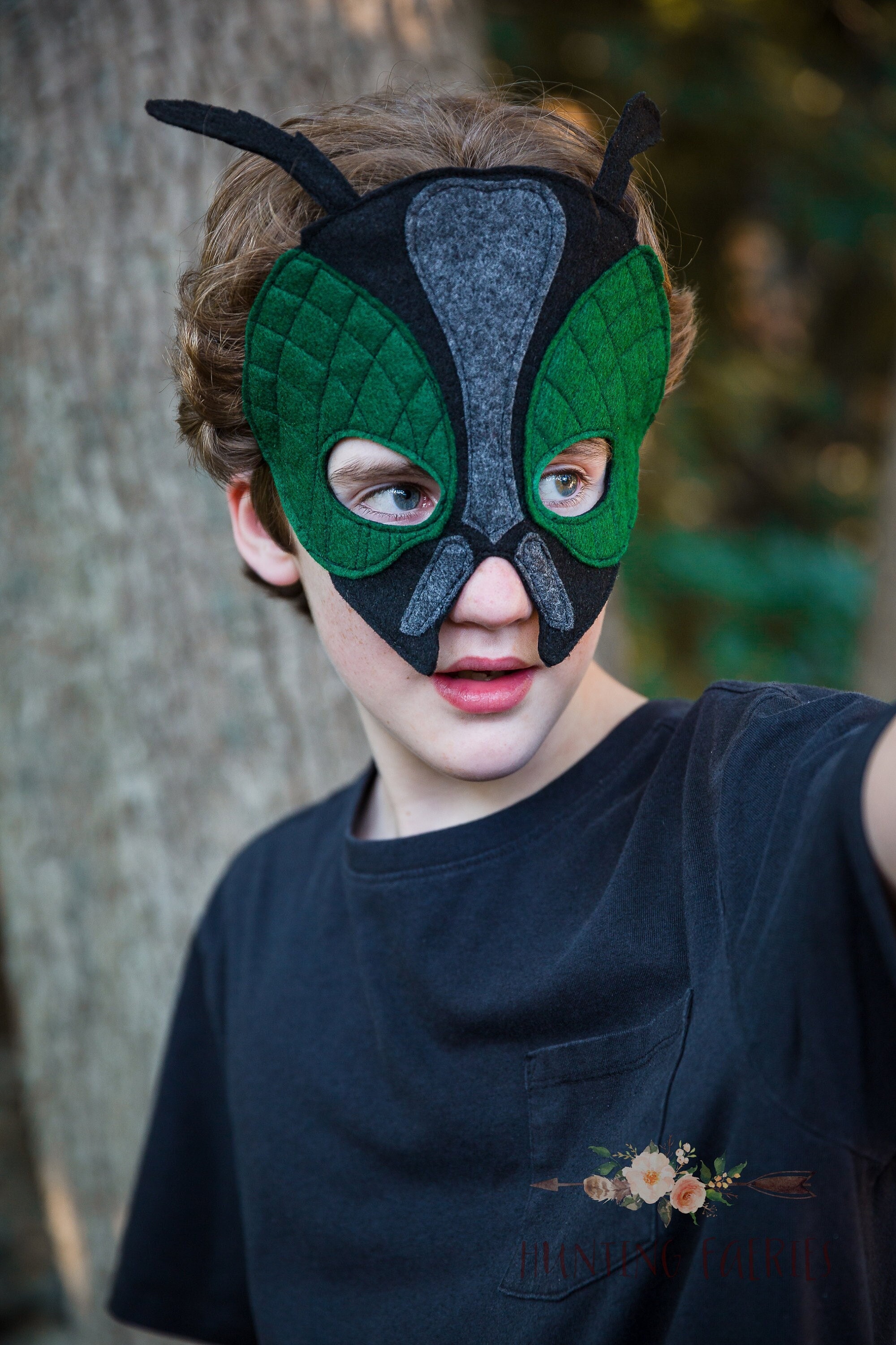 Francis the Fly Felt Mask with Green Eyes