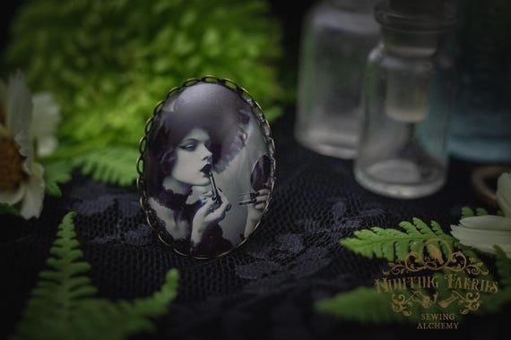 Witch Getting Ready to Fly Brooch, Witch Hat Accessory, Halloween Accessory, Spooky Vibe Pin