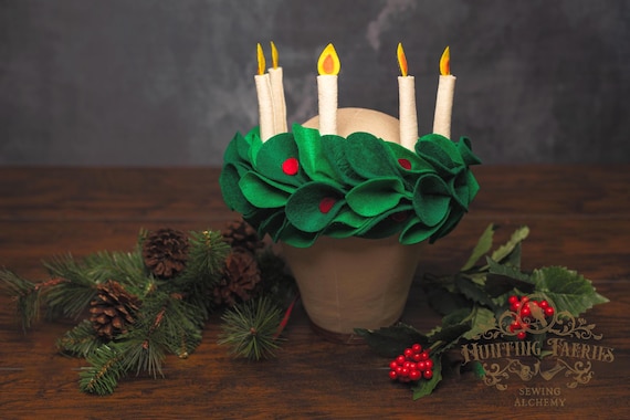 St. Lucia Felt Crown with Velvet Ribbon