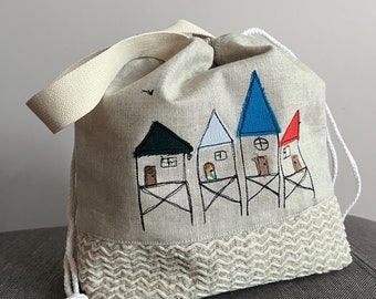 Knitting Project Bag - Compact Wrist Organizer Bag- Eco-Friendly - Gift Birthday Christmas