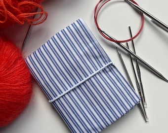 Handmade Knitting Needle Organizer: Cotton Case for Crochet Hooks