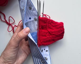 Handmade Cotton DPN Holder: Knitting Needle Case for Travel