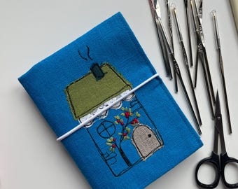 Personalized Knitting Needle Case, Linen Organizer for Interchangeable Needles, Crochet Hook Case, Embroidered Gift for Knitters