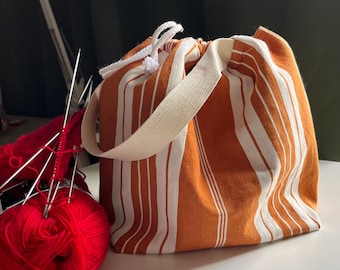 Knitting Project Bag - Compact Wrist Organizer Bag- Eco-Friendly - Gift 4th July Birthday Christmas