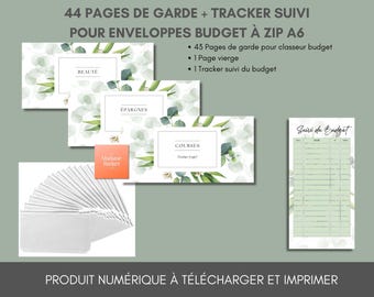 44 Pages de Gardes « Élégance Végétale » pour Enveloppes Budget A6 - Téléchargement Numérique