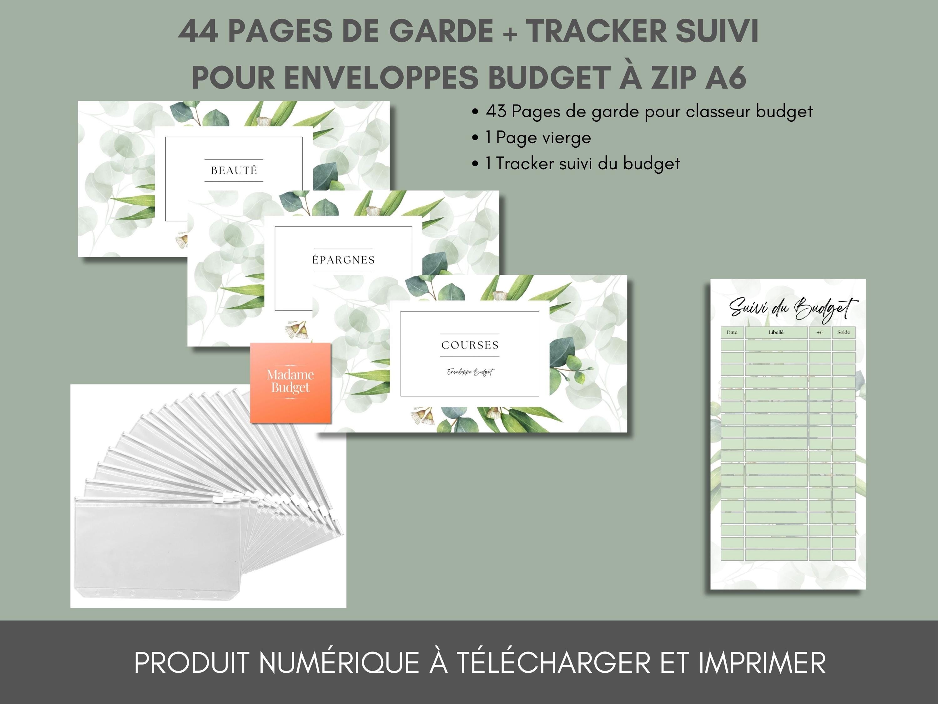 Classeur Budget Enveloppe A6, Budget Planner Carnet En PU Cuir Avec Feuille Budgétaire Pochette
