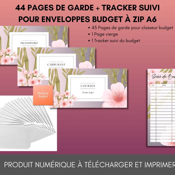 44 Bamboo Cover Pages for A6 Budget Envelopes - Digital Download