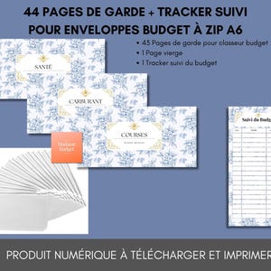 Peut inclure: Un ensemble de 44 pages d'enveloppes budgétaires imprimables avec un motif floral. Les pages comprennent 43 pochettes d'enveloppes budgétaires, 1 page vierge et 1 suivi budgétaire. Les enveloppes sont conçues pour être utilisées avec un classeur à fermeture éclair.