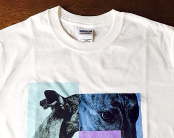 Purple, Green and Blue Greyhound Graphic Short Sleeve T-shirt