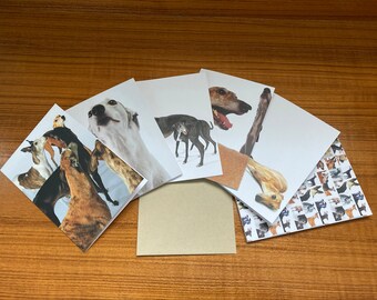 Set of 6 ASSORTED Greyhound Greeting Cards #4