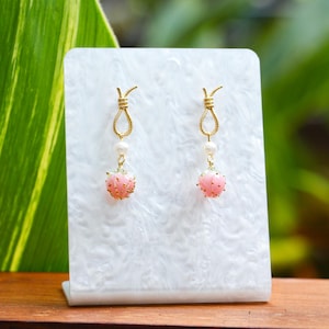 Aardbeienoorbellen, handgemaakte schattige oorbellen cadeau, mooie fruitoorbellen, statement oorbellen, vlindervleugeloorbellen, hangoorbellen en hangoorbellen