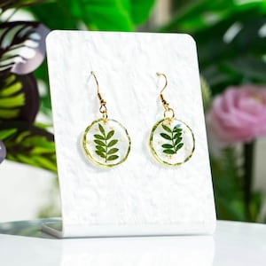 Real Leaves Earrings, Resin Earrings, Dried Leaf Earrings, Pressed Leaf Earrings, Birthday Gift For Her,Hand Pressed Flower Earrings
