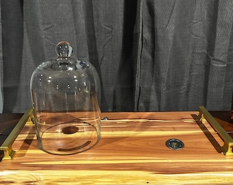 Ahumador de cócteles de cedro artesanal con cúpula de cristal / Regalo de whisky bourbon / Lucky13 Enclave