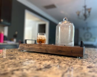 Handcrafted Walnut Cocktail Smoker with Glass Dome | Bourbon Whiskey Gift | Lucky13 Enclave