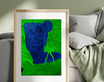 Black Woman Art Print – Flourishing, Self-Love, Plant Lover Decor