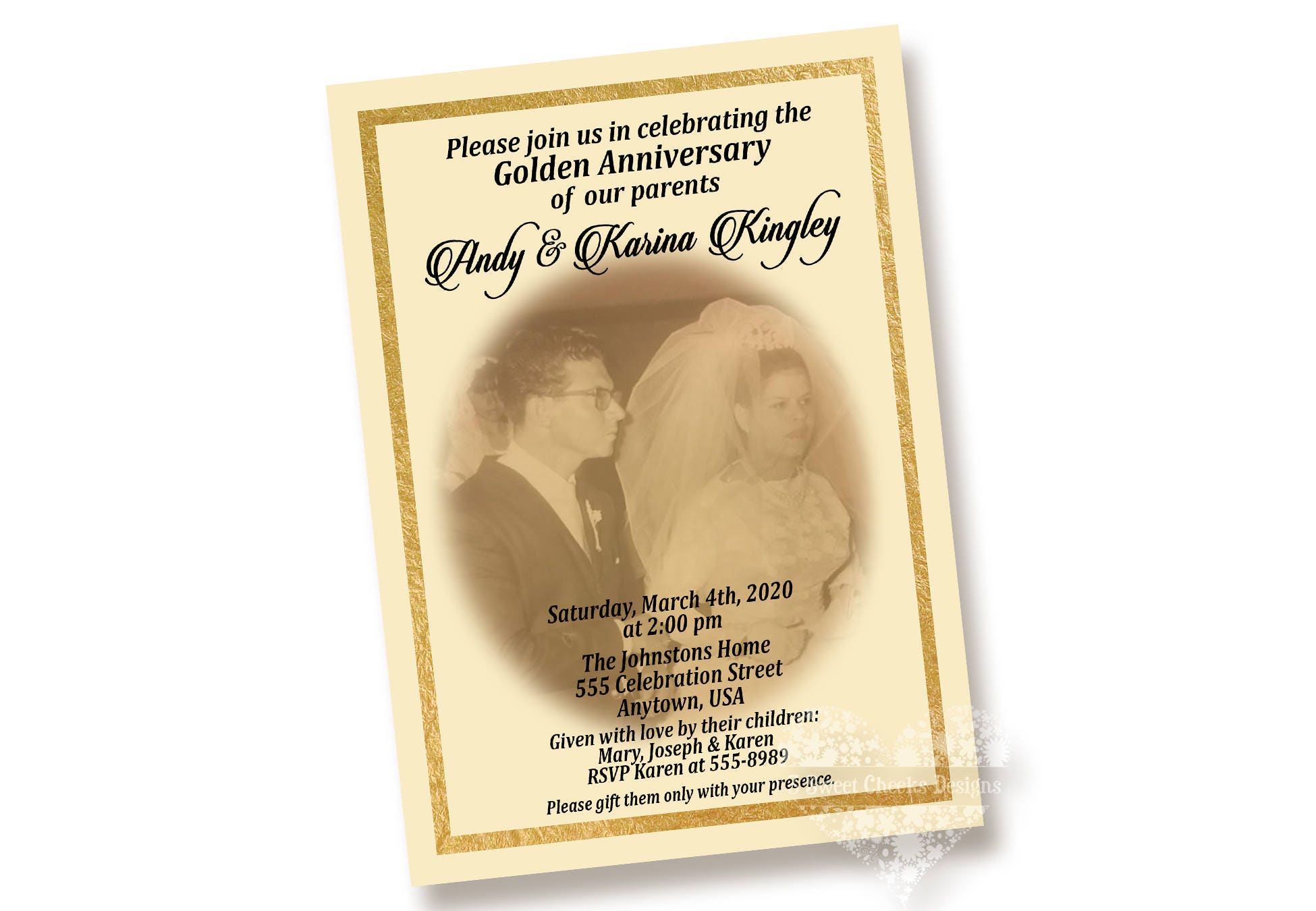 50th English or Spanish Wedding Anniversary Gold Black Etsy