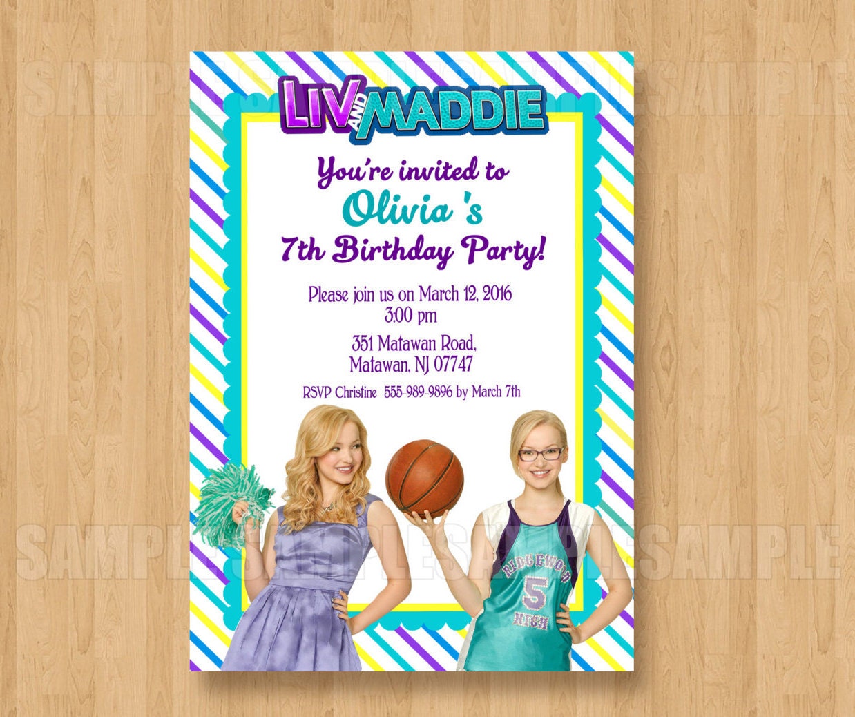 Liv and Maddie Birthday Party Personalized Invitation Digital - Etsy