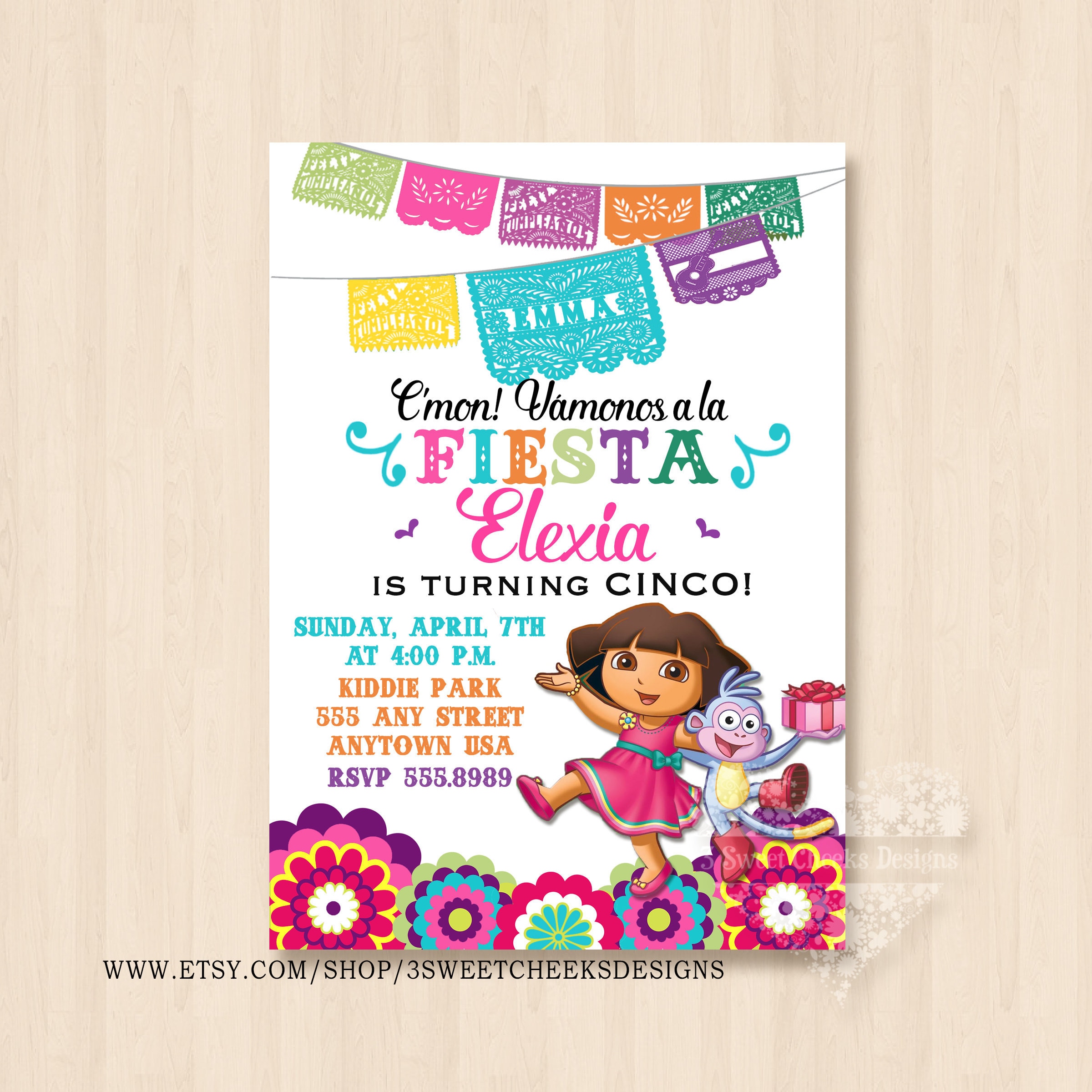 FIESTA Dora the EXPLORER & Boots Papel Picado Birthday Party - Etsy