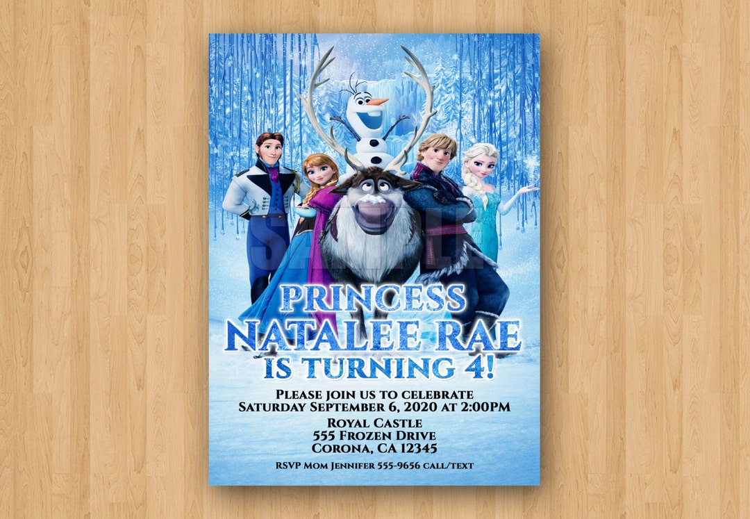 Frozen Theme Elsa Movie Birthday Party Personalized Invitation - Etsy