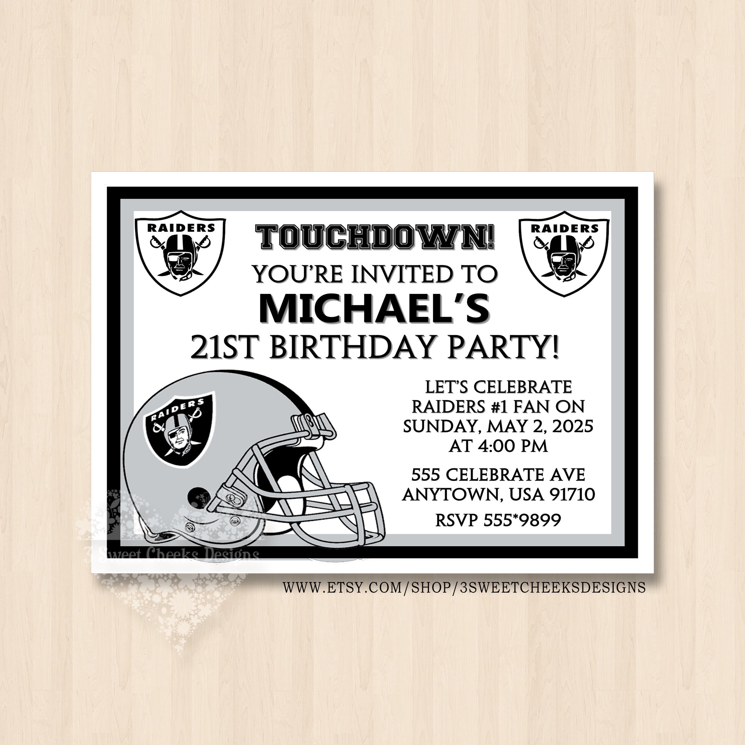 Las Vegas Raiders Football Helmet Birthday Bachelor Party Etsy