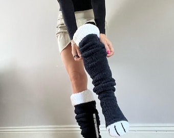 Soft fuzzy paws socks hand knitting 40”